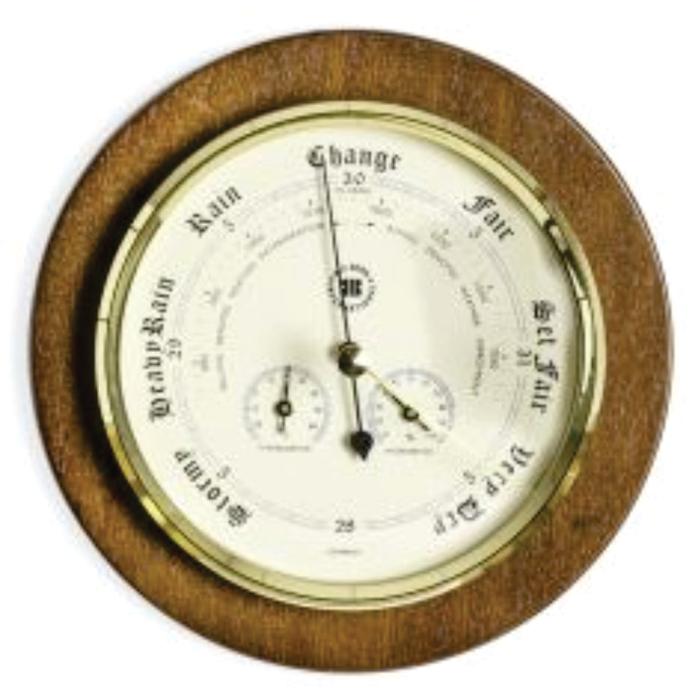 BAROMETER/THERMOMETER HYDROMETER ON CHERRY 9&quot;