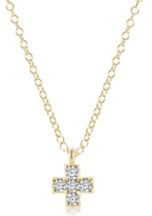 Gold &amp; Diamond SigCross Necklace