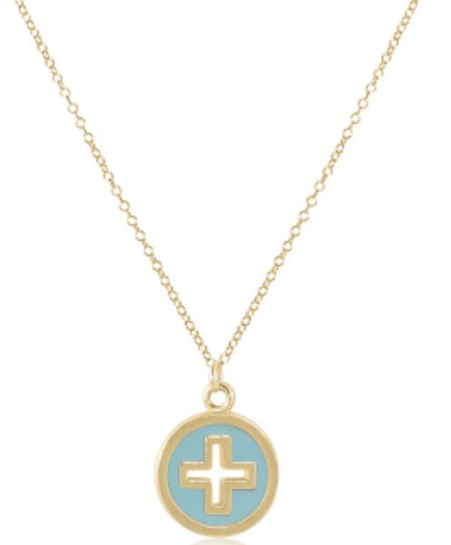 16&quot; Necklace Gold w Sig Cross Disc