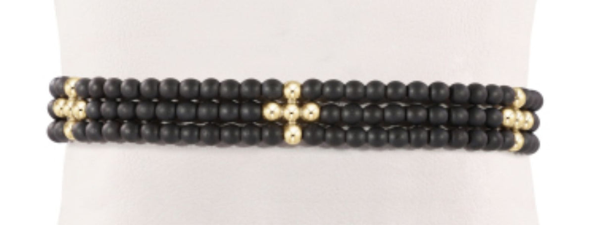 3-Strand Gold Sig Cross Bracelet