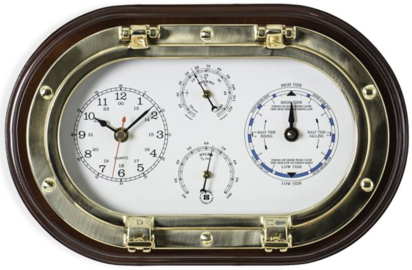 PORTHOLE Clock Tide Therm Hygro - harborspecialties