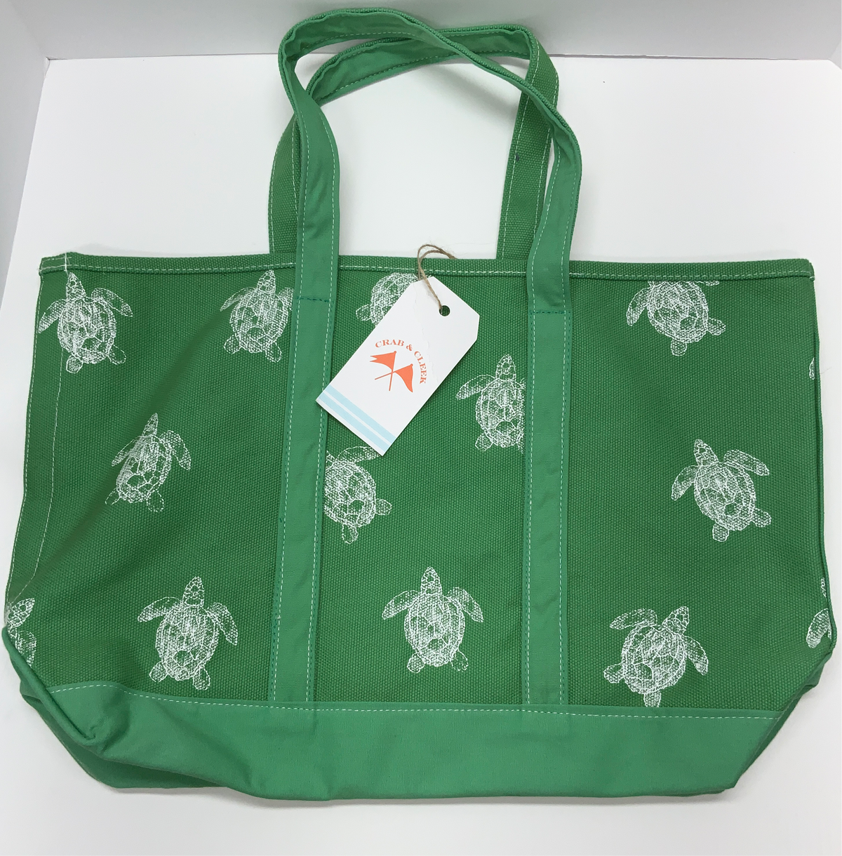 Crab &amp; Cleek Tote &quot;Green Turtle&quot;