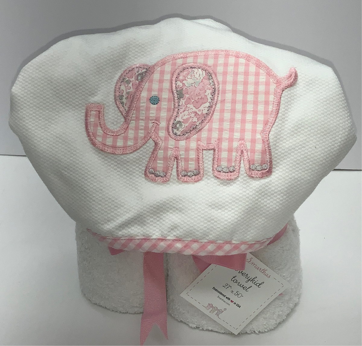 3 Marthas Everykid Towel Pink Elephant