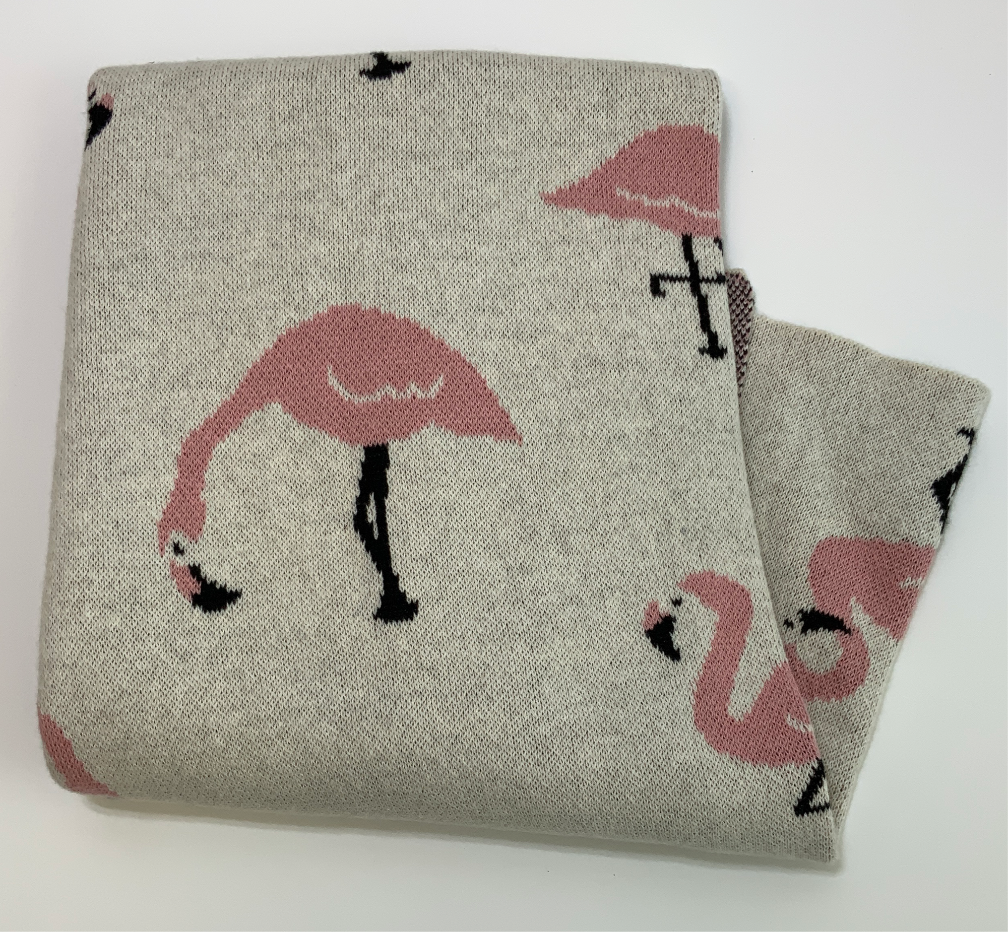 MPie Knit Flamingo Blanket